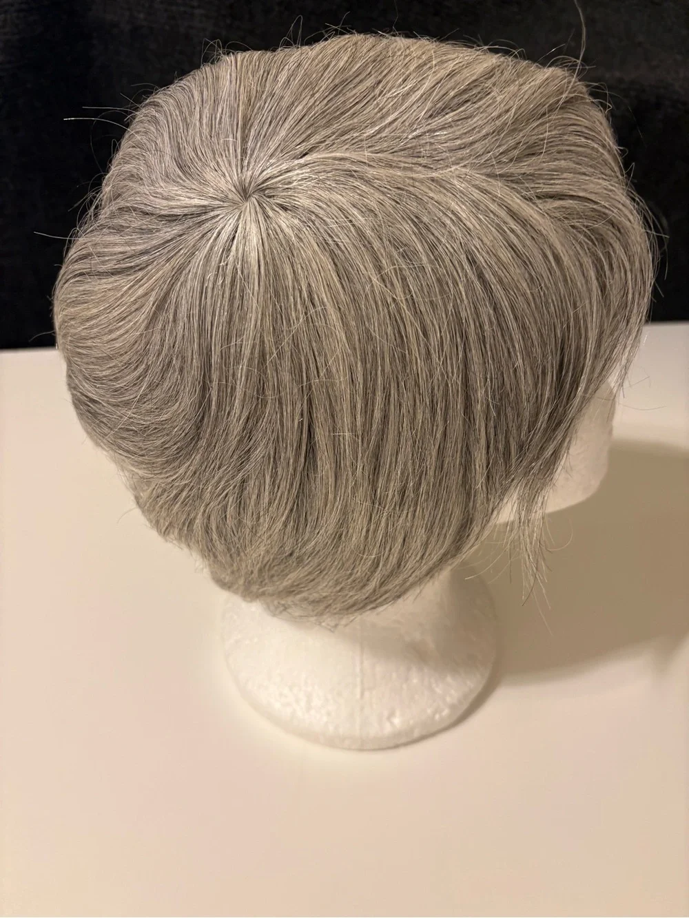Gray Short Layered Women's Wig Real Human Hair- Unbranded